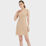 Fond de robe beige courte zoom