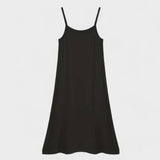 Fond de robe long noir à plat