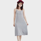 Fond de robe mi - longue gris spantex