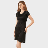 Fond de robe noir manche courte face