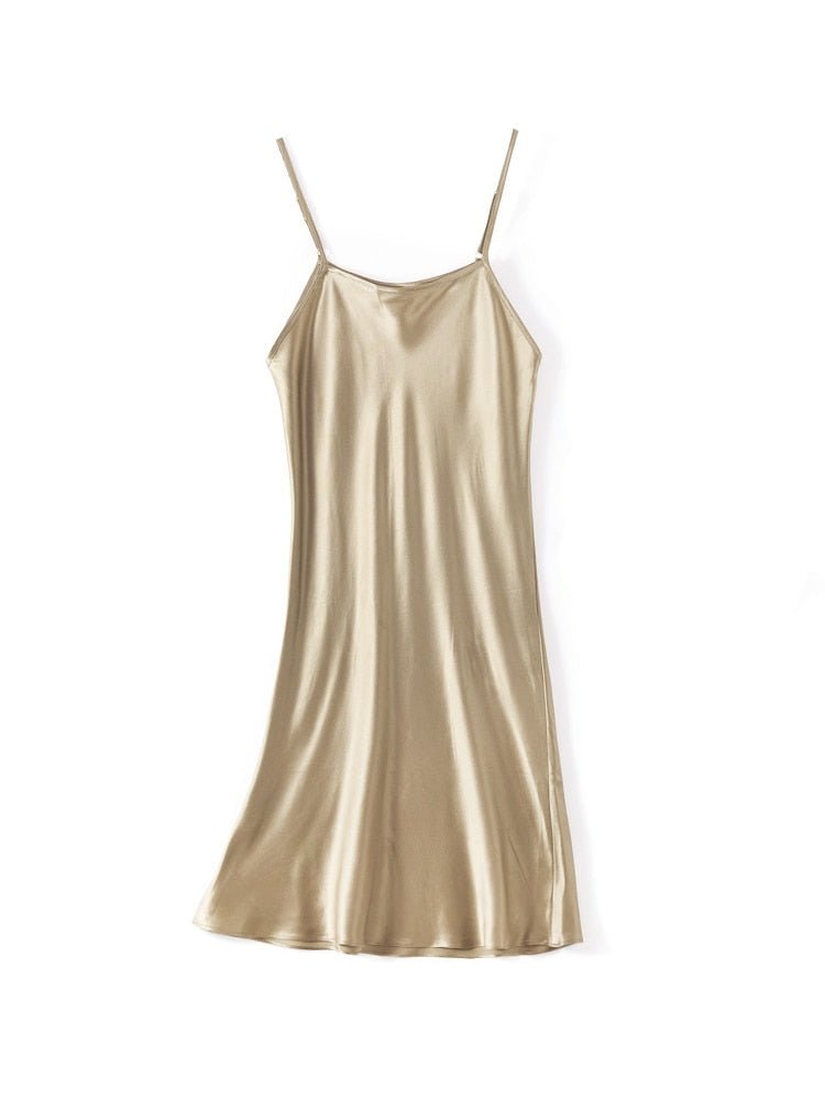 Fond de robe soie beige détail