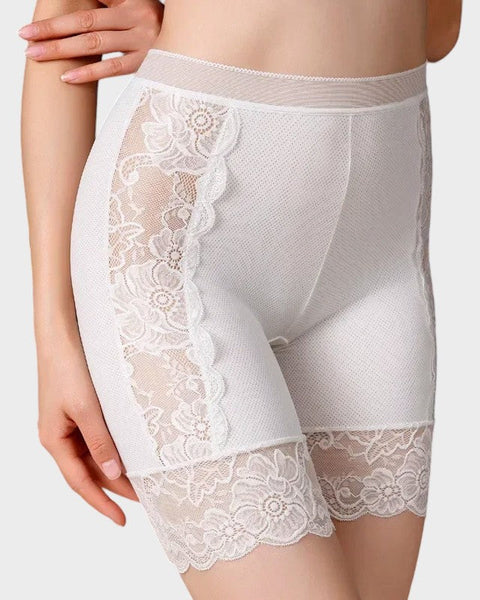 Short blanc sous robe zoom